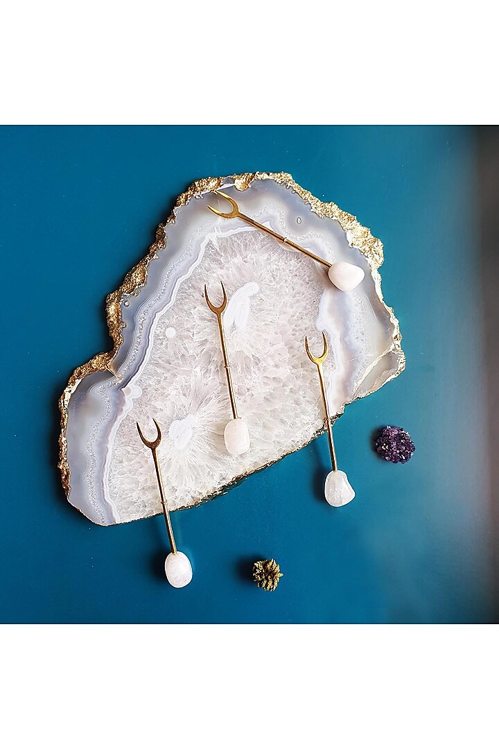 Grey & White Agate Stone Platter by Gemtherapy