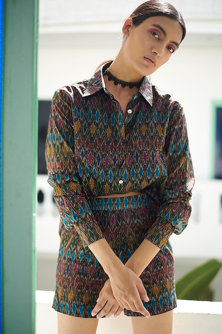 Black Printed Co-Ord Set by Gg by asha gautam at Pernia's Pop Up Shop