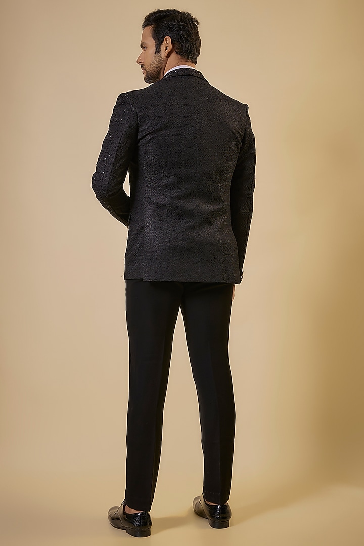 Black Suiting Tuxedo Set by GAURANG GALIYA at Pernia's Pop Up Shop