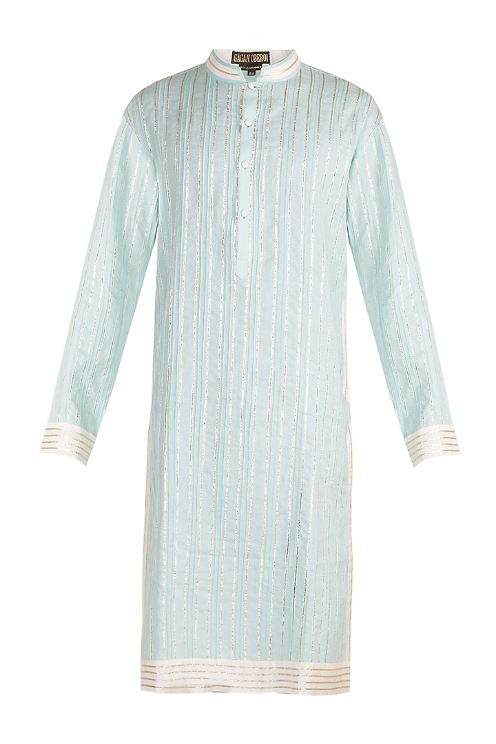 Sky Blue Pintuck Kurta by Gagan Oberoi at Pernia's Pop Up Shop