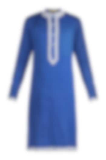 Blue Embroidered Kurta by Gagan Oberoi at Pernia's Pop Up Shop