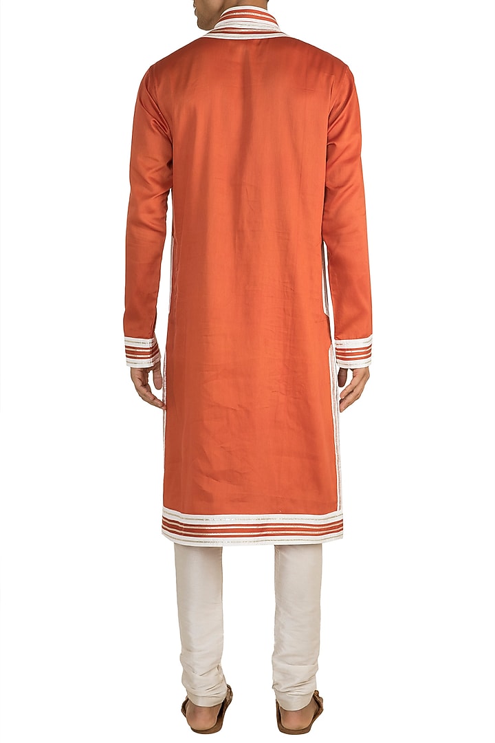 Orange Gota Patti Kurta by Gagan Oberoi at Pernia's Pop Up Shop