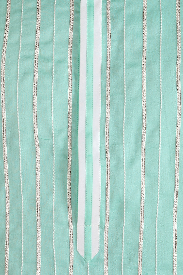 Light Blue Gota & Thread Embroidered Kurta by Gagan Oberoi at Pernia's Pop Up Shop