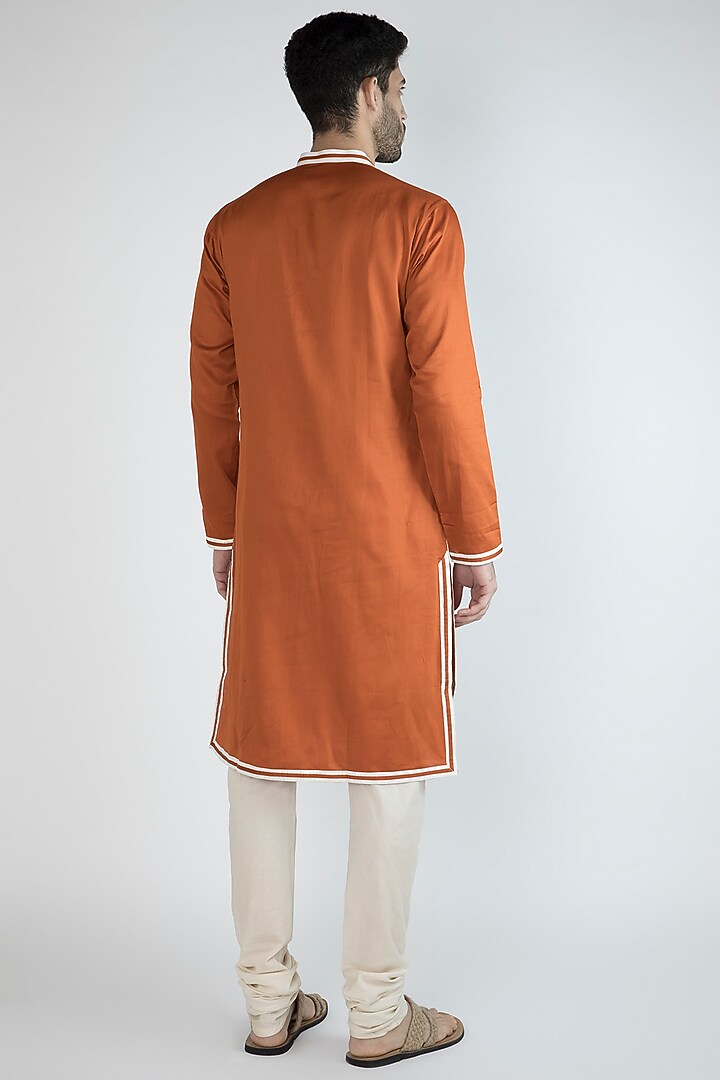 Orange Gota Embroidered Kurta by Gagan Oberoi at Pernia's Pop Up Shop