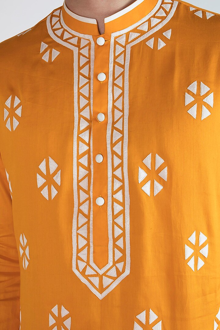 Mango Yellow Embellished Kurta by Gagan Oberoi at Pernia's Pop Up Shop