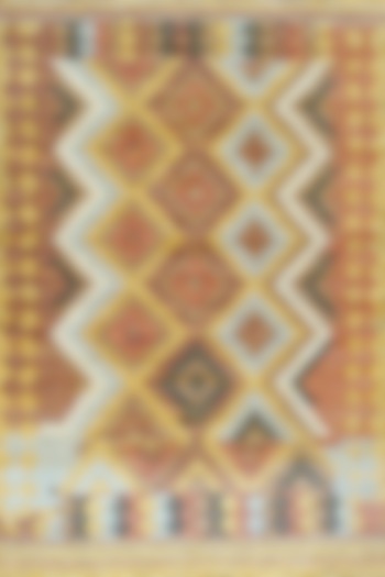 Yellow Cotton Knotted Carpet by Ghar Ghar at Pernia's Pop Up Shop