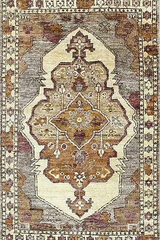 Brown Jute Hand-Knotted Carpet by Ghar Ghar