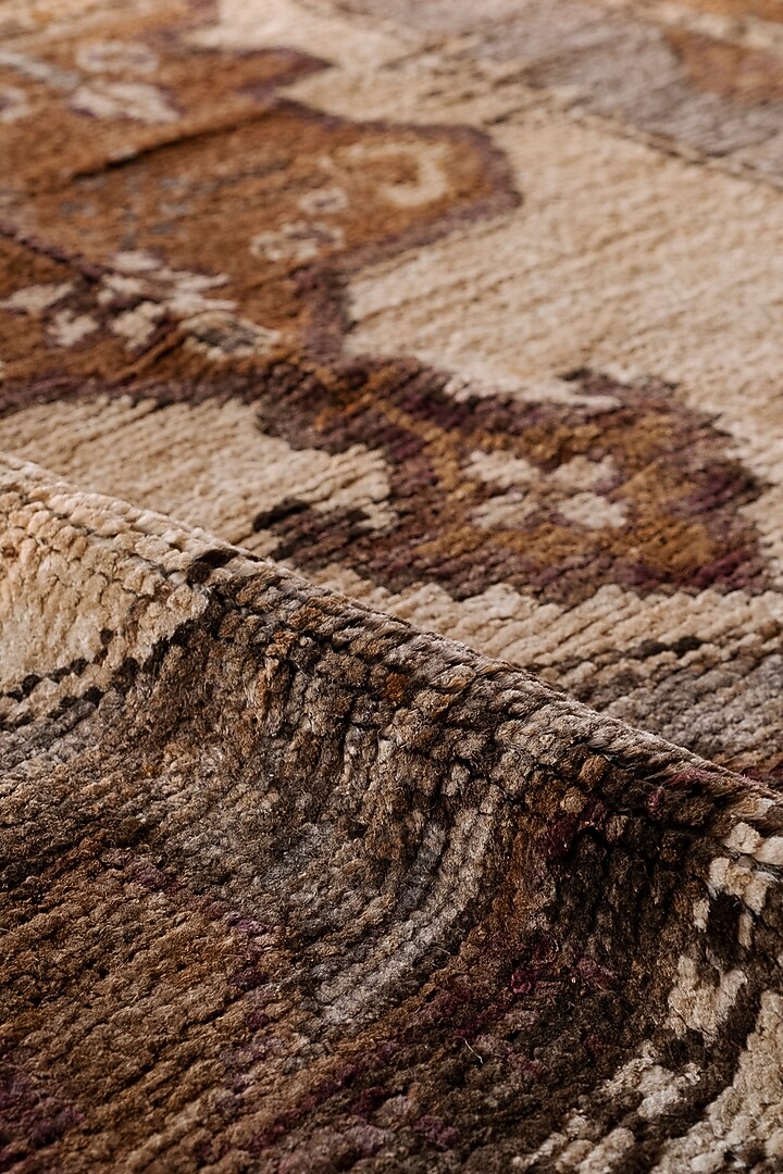Brown Jute Hand-Knotted Carpet by Ghar Ghar at Pernia's Pop Up Shop