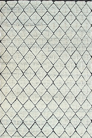 Off-White Hand-Knotted Carpet by Ghar Ghar