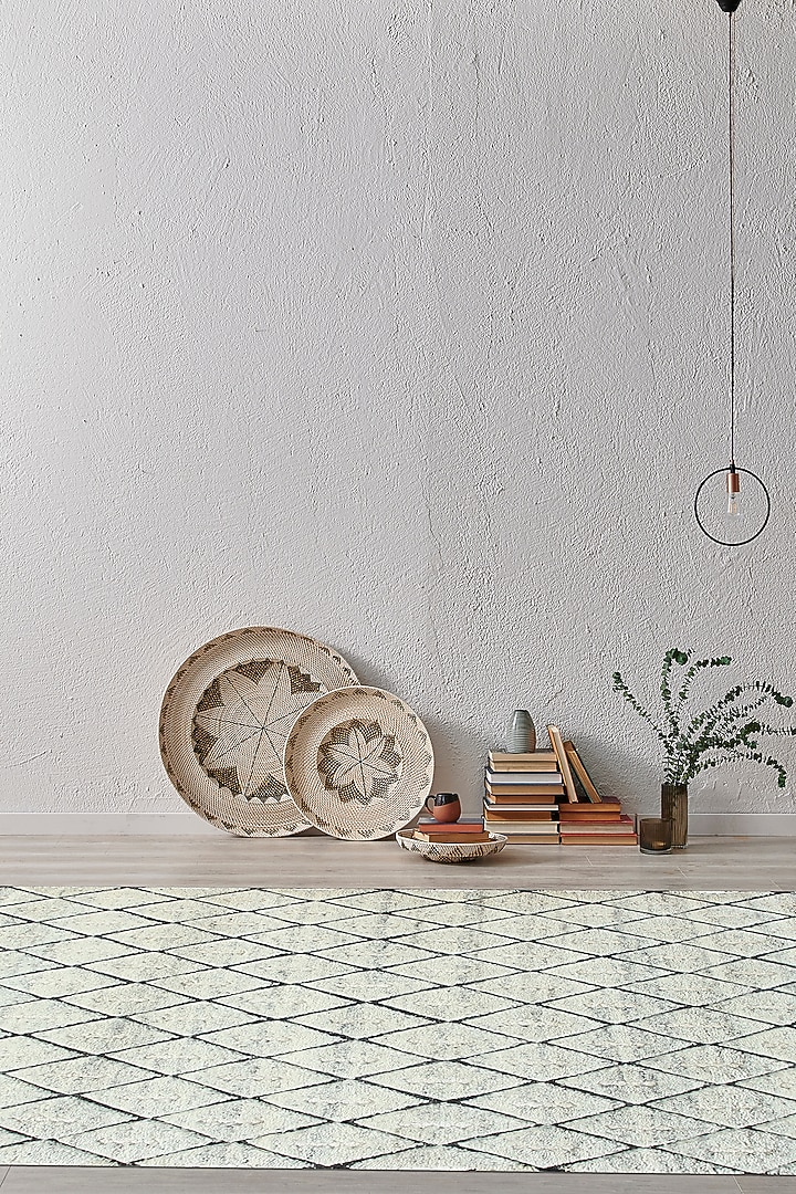 Off-White Hand-Knotted Carpet by Ghar Ghar at Pernia's Pop Up Shop