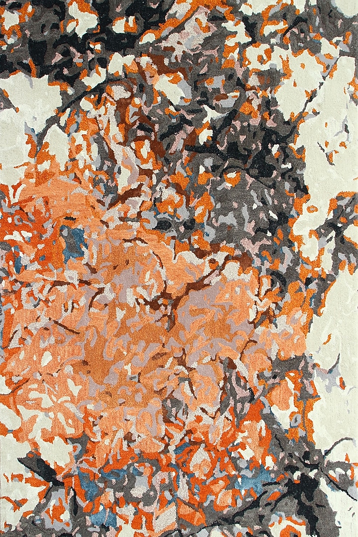 Rust & Black Hand-Tufted Carpet by Ghar Ghar at Pernia's Pop Up Shop
