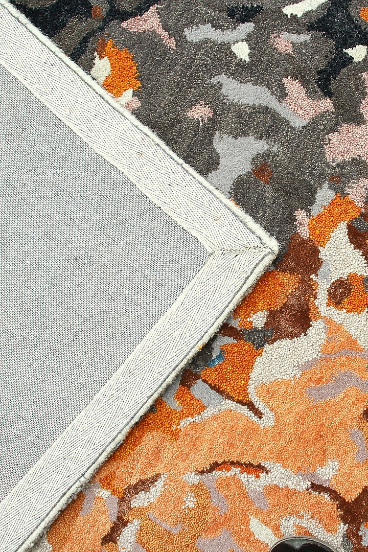 Rust & Black Hand-Tufted Carpet by Ghar Ghar at Pernia's Pop Up Shop