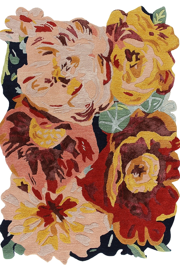 Red & Multi-Coloured Wool Rug by Ghar Ghar at Pernia's Pop Up Shop