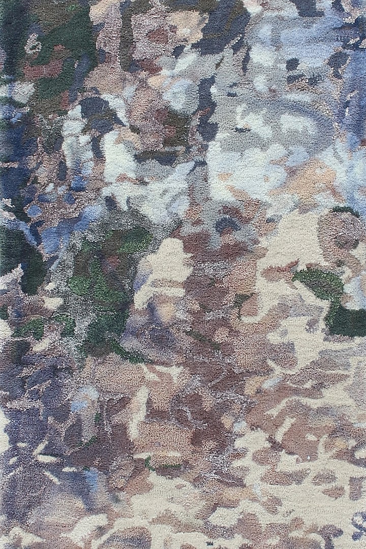 Multi-Coloured New Zealand Wool & Art Silk Rug by Ghar Ghar at Pernia's Pop Up Shop