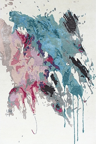 Multi-Colored Floral Tufted Rug by Ghar Ghar