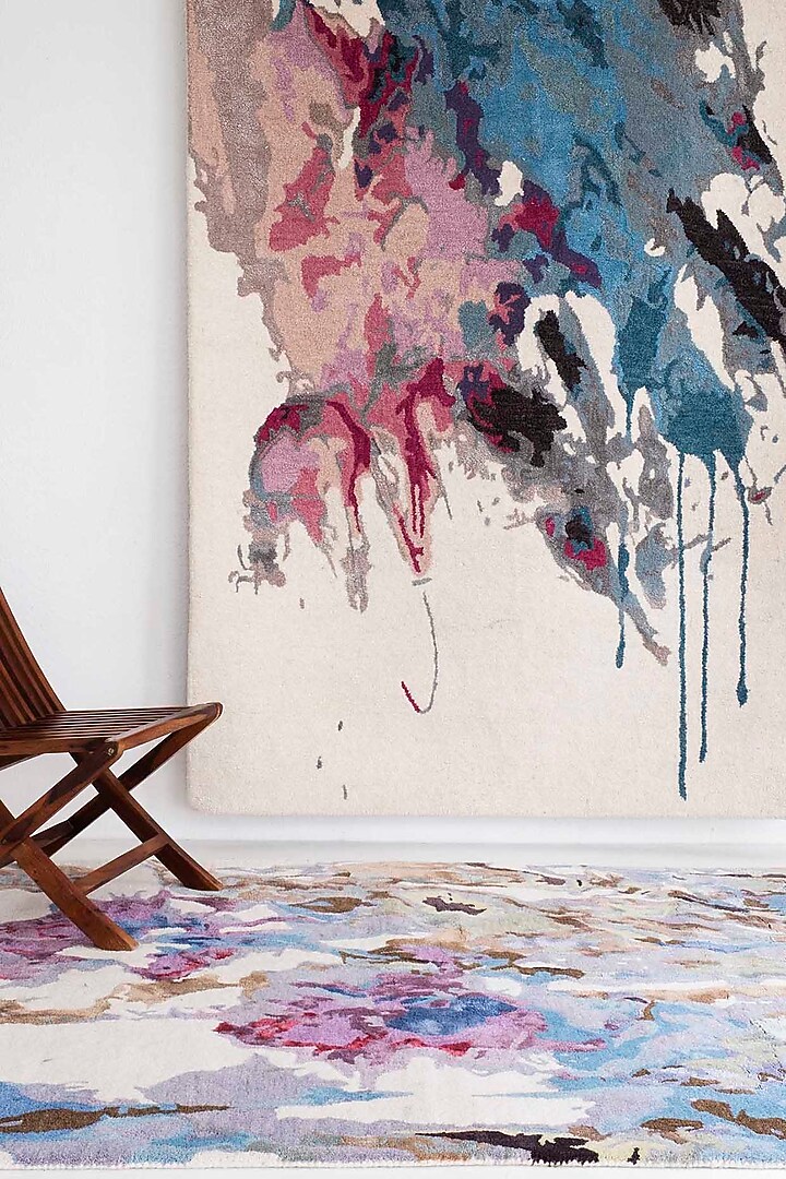 Multi-Colored Floral Tufted Rug by Ghar Ghar at Pernia's Pop Up Shop
