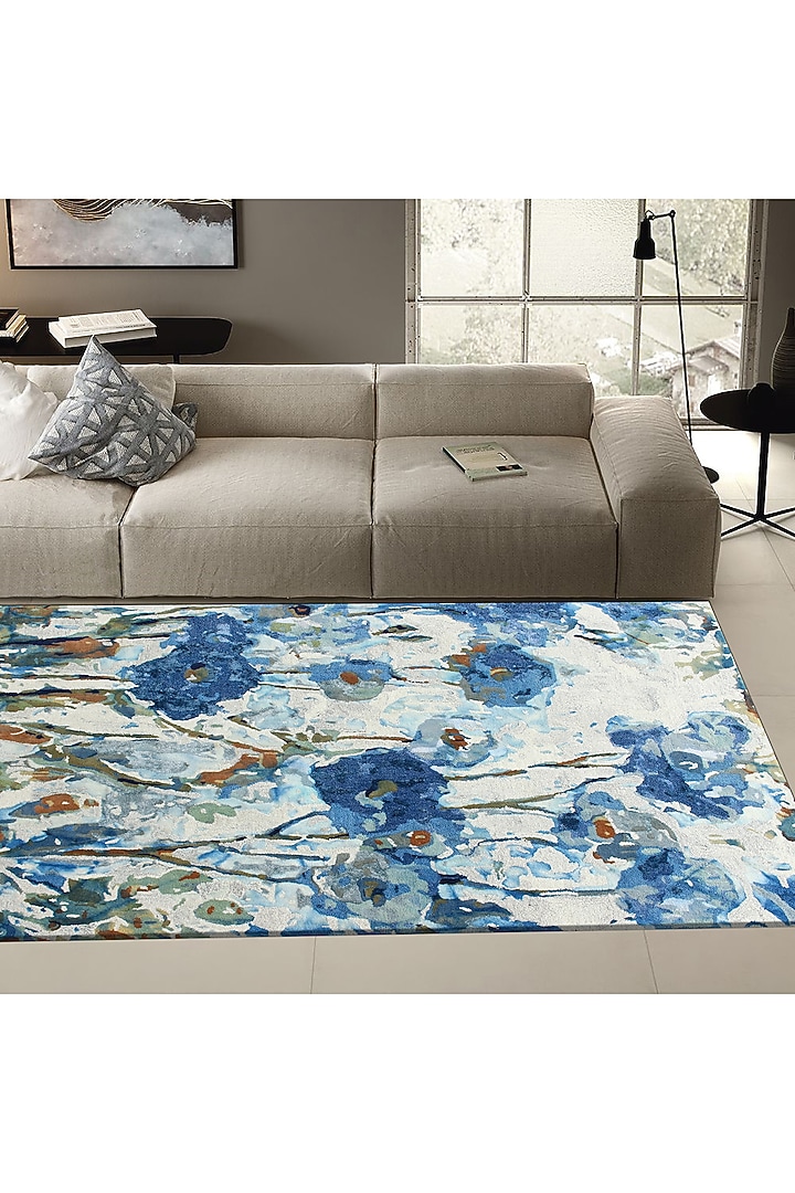 Multi-Colored Floral Hand Tufted Rug by Ghar Ghar at Pernia's Pop Up Shop