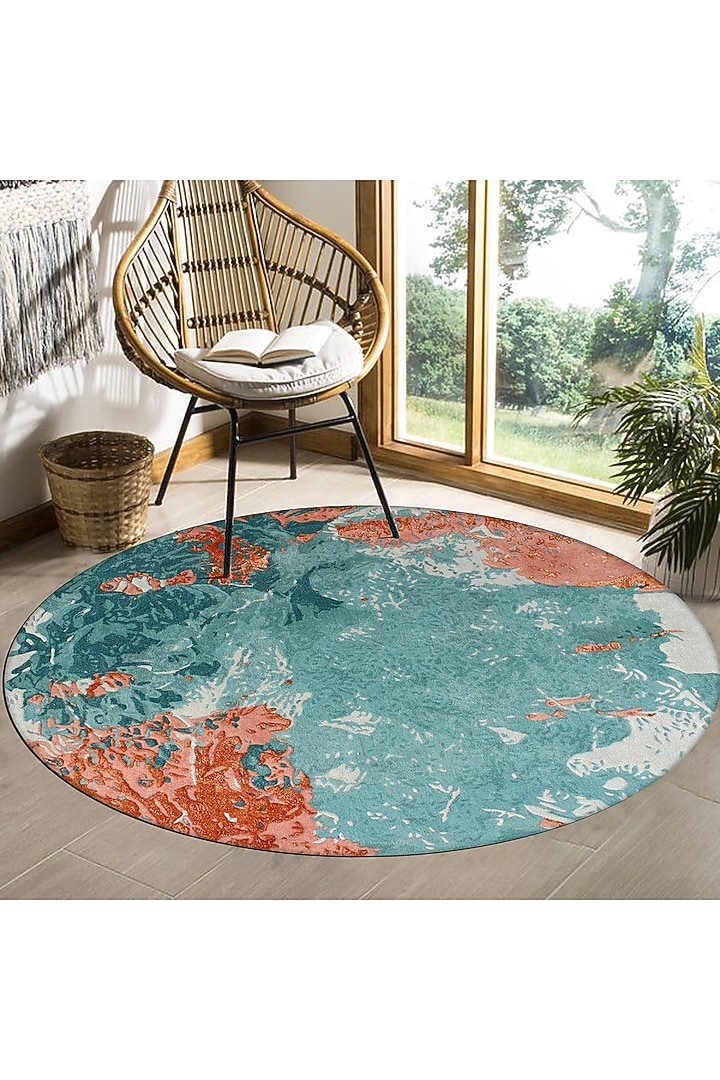 Multi-Colored Floral Art Silk Rug by Ghar Ghar at Pernia's Pop Up Shop