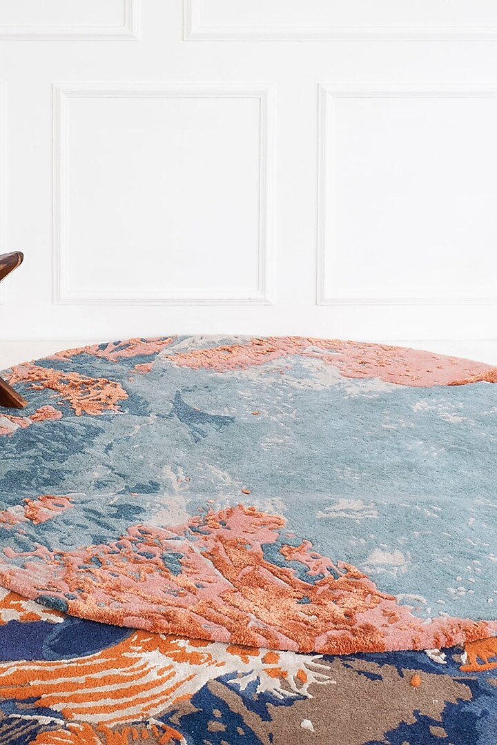 Multi-Colored Floral Art Silk Rug by Ghar Ghar at Pernia's Pop Up Shop