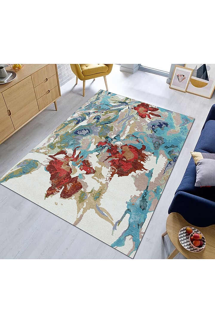 Multi-Colored Floral Rug by Ghar Ghar at Pernia's Pop Up Shop
