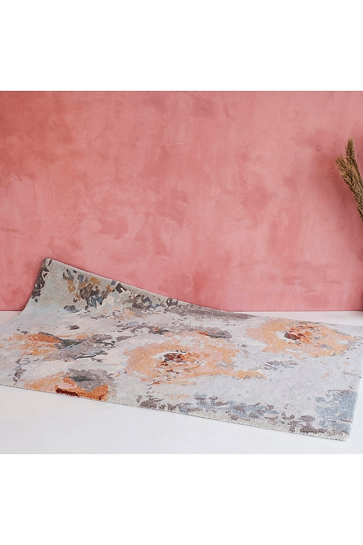 Multi-Colored & Light Blue Floral Rug by Ghar Ghar at Pernia's Pop Up Shop