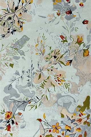 Multi-Colored Floral Woven Rug by Ghar Ghar