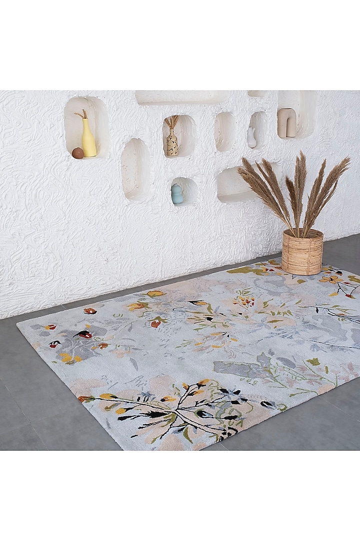Multi-Colored Floral Woven Rug by Ghar Ghar at Pernia's Pop Up Shop