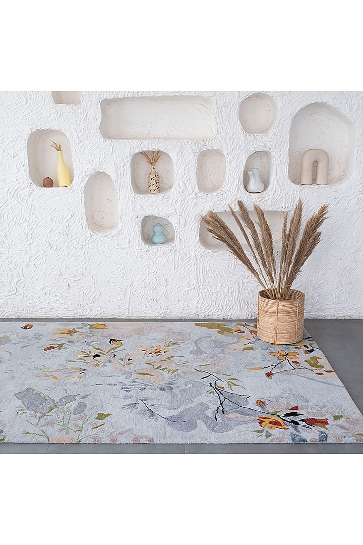 Multi-Colored Floral Woven Rug by Ghar Ghar at Pernia's Pop Up Shop