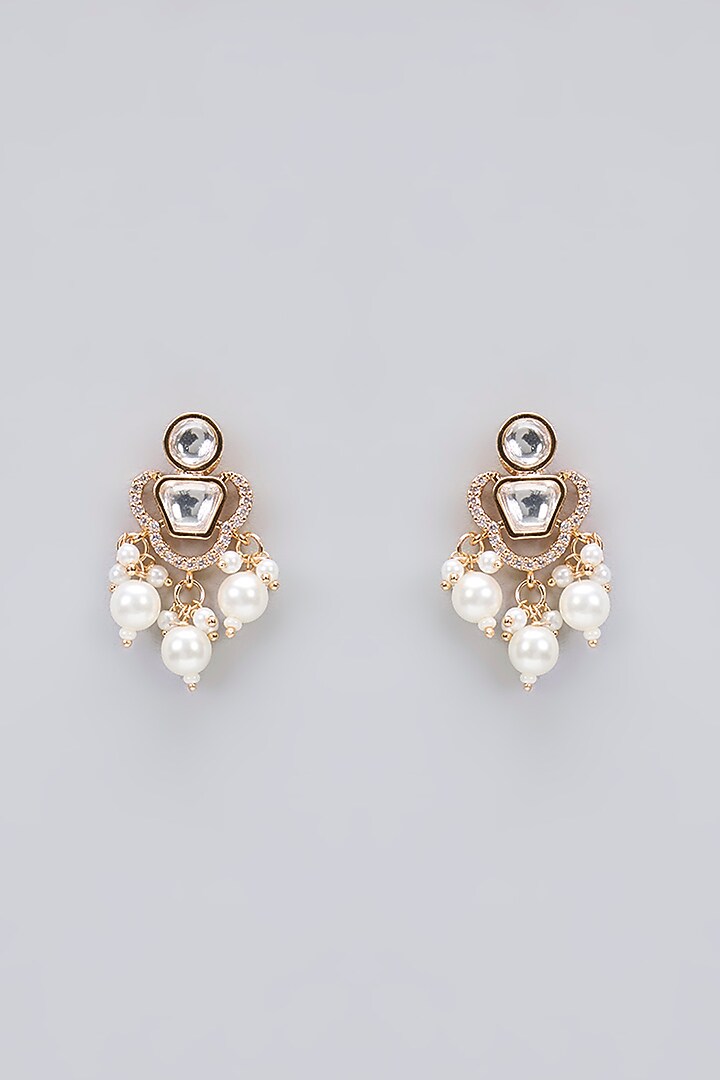 Rose Gold Finish Kundan Polki & AD Stone Choker Necklace Set by Gehna Shop at Pernia's Pop Up Shop