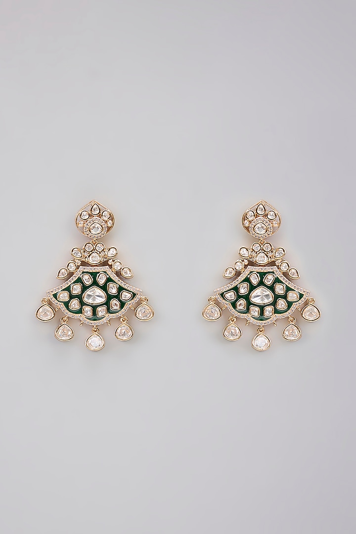 Rose Gold Finish Kundan Polki & AD Stone Choker Necklace Set by Gehna Shop at Pernia's Pop Up Shop