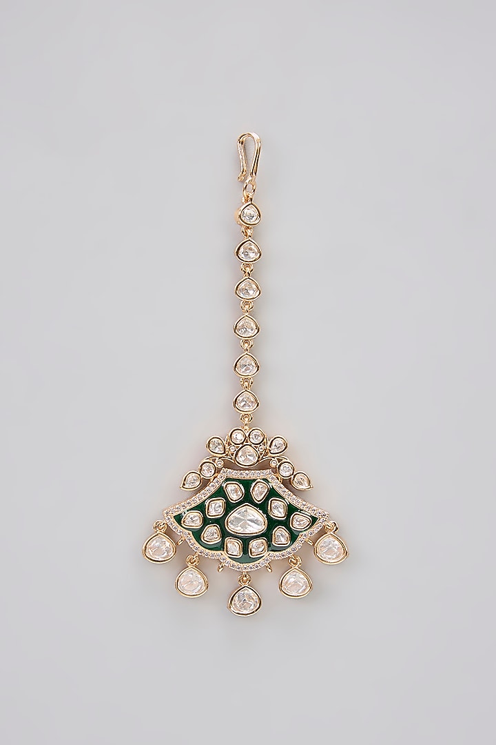 Rose Gold Finish Kundan Polki & AD Stone Choker Necklace Set by Gehna Shop at Pernia's Pop Up Shop