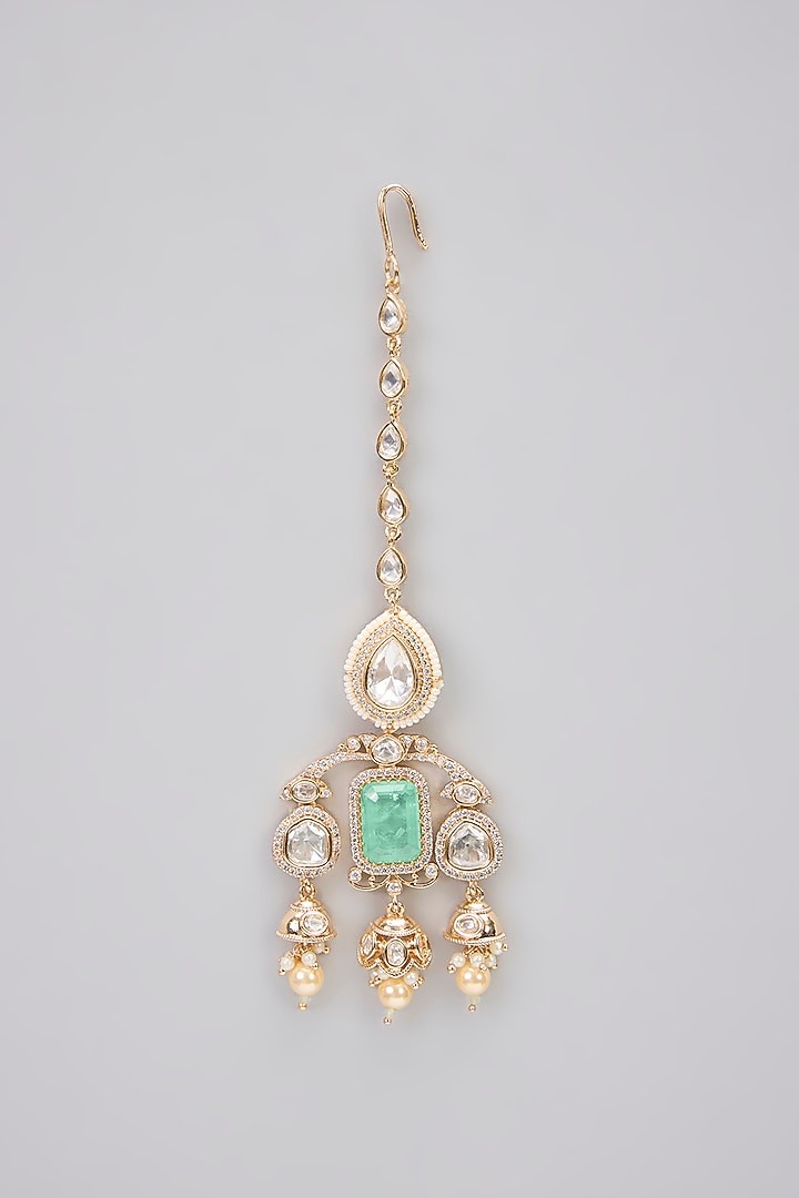 Rose Gold Finish Pink Kundan Polki & AD Stone Choker Necklace Set by Gehna Shop at Pernia's Pop Up Shop