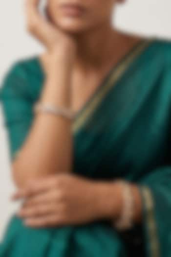 Gold Finish Kundan Polki Bangles (Set Of 2) by Gehna Shop at Pernia's Pop Up Shop
