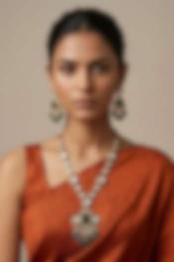 Gold Finish Kundan Polki Pendant Necklace Set by Gehna Shop at Pernia's Pop Up Shop