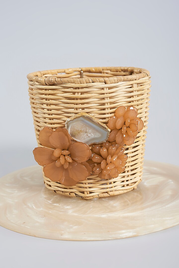 Peach Bamboo & Polyresin Cake Platter by Gifted at Pernia's Pop Up Shop