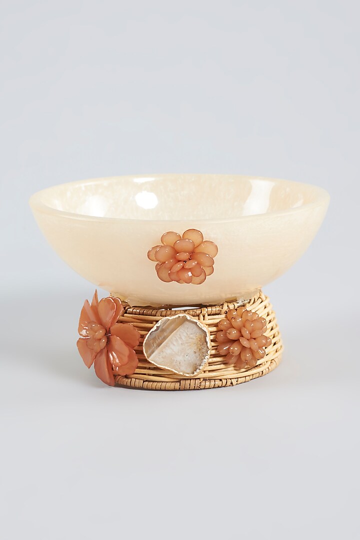 Peach Bamboo & Polyresin Bowl by Gifted at Pernia's Pop Up Shop