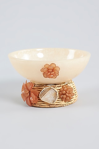 Peach Bamboo & Polyresin Bowl by Gifted