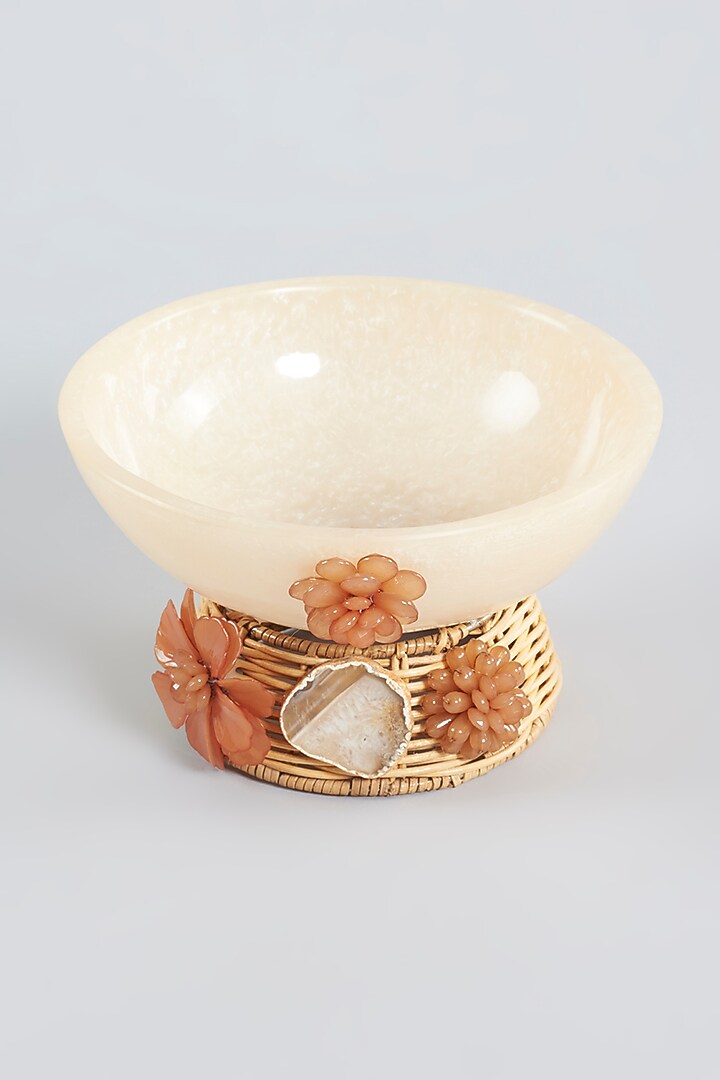 Peach Bamboo & Polyresin Bowl by Gifted at Pernia's Pop Up Shop