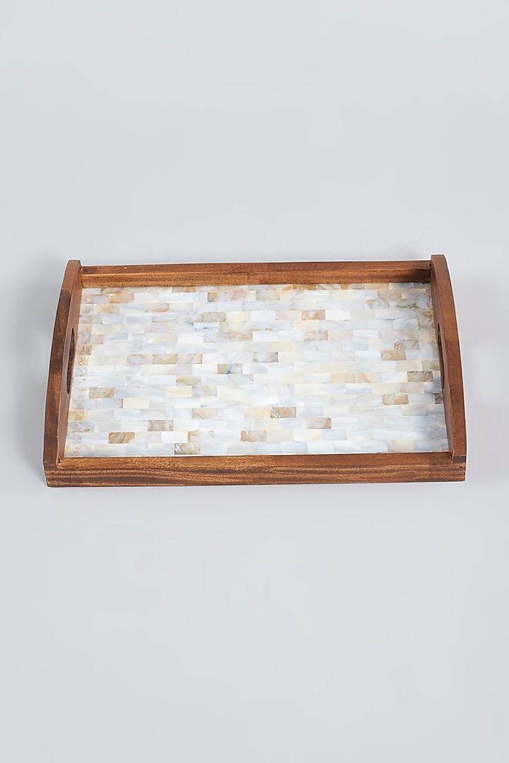 Wooden Mother Of Pearl Tray by Gifted