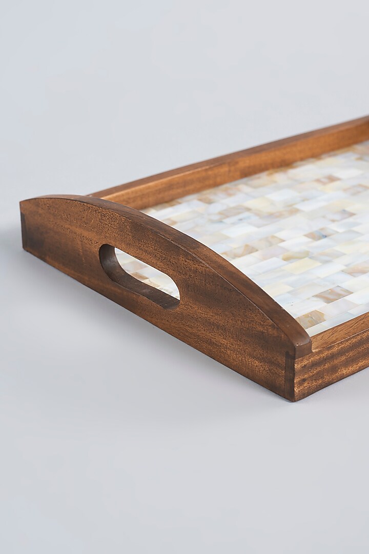 Wooden Mother Of Pearl Tray by Gifted at Pernia's Pop Up Shop