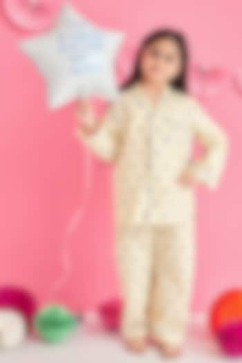 Yellow Cotton Printed Nightsuit by Giggle Buns at Pernia's Pop Up Shop