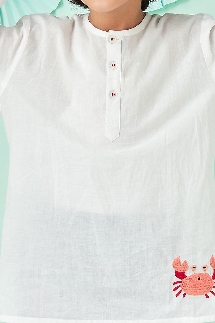 White Cotton Printed Nightsuit by Giggle Buns at Pernia's Pop Up Shop