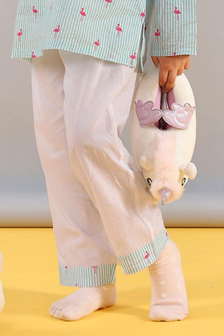 Blue Cotton Printed Nightsuit For Girls by Giggle Buns at Pernia's Pop Up Shop