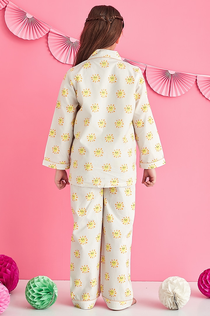 Yellow Printed Night Suit by Giggle Buns at Pernia's Pop Up Shop