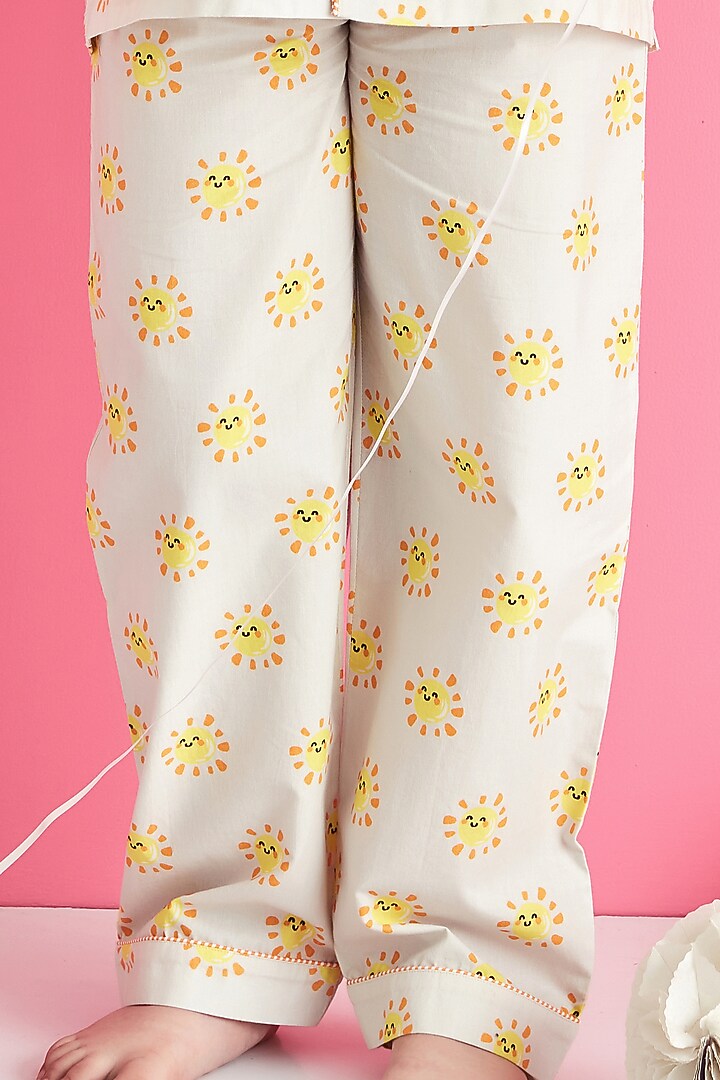 Yellow Printed Night Suit by Giggle Buns at Pernia's Pop Up Shop