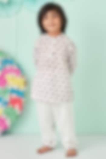 Off White Soft Cotton Printed Night Suit by Giggle Buns at Pernia's Pop Up Shop
