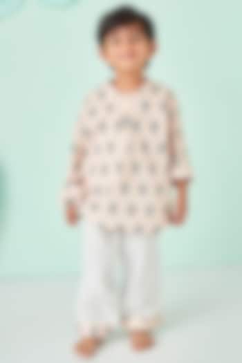 Peach Cotton Printed Night Suit by Giggle Buns at Pernia's Pop Up Shop