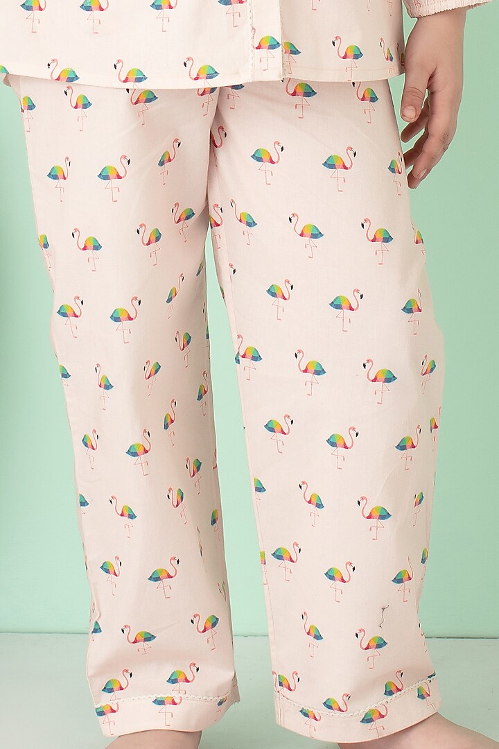 Pink Printed Night Suit For Girls by Giggle Buns at Pernia's Pop Up Shop