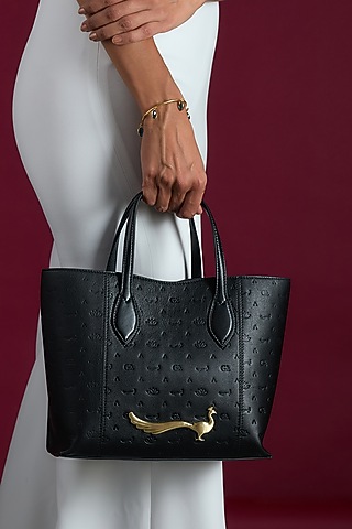 Black Leather Bag by GLA Accessories