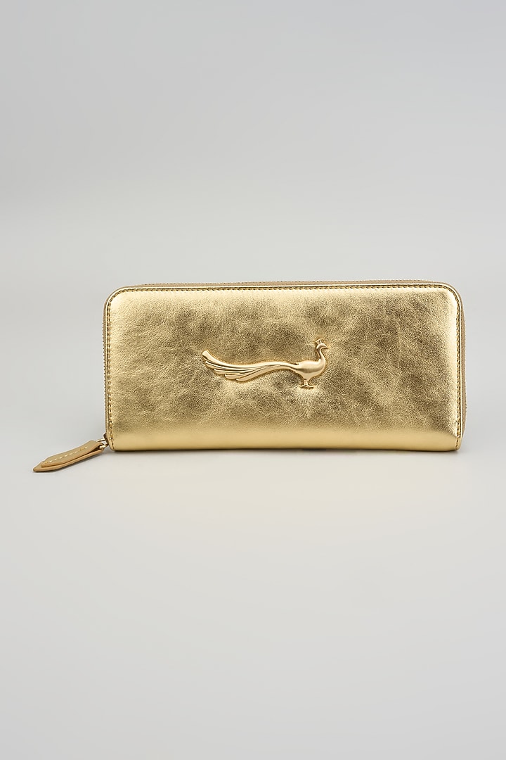 Gold Leather Wallet by GLA Accessories at Pernia's Pop Up Shop